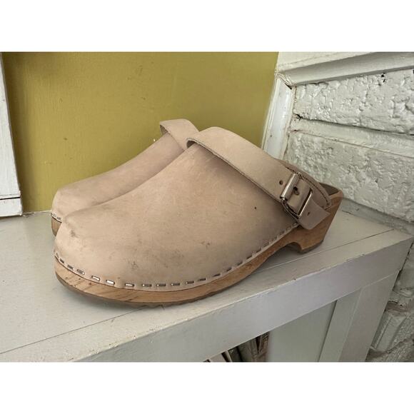 Mia Alma Classic Clogs Wooden Platform Oatmeal Leather sz 36 - Picture 4 of 16